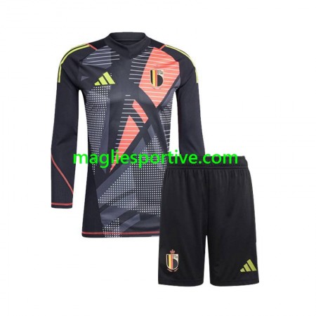 Completo Calcio Belgio Portiere Bambino Divisa Prima Euro 2024 ML